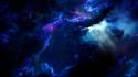 Outer space stars galaxies nebulae rays wallpaper