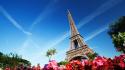 Paris cityscapes flowers france skyscapes cities towers wallpaper