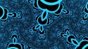 Shapes psychedelic artwork flourescent black and blue wallpaper