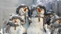 Winter snowmen christmas scarfs wallpaper