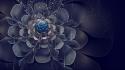 Abstract digital art crystal flowers wallpaper