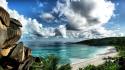 Clouds landscapes nature beach seychelles wallpaper