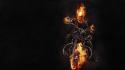 Fire ghost rider skeletons motorbikes wallpaper