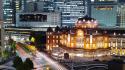 Cityscapes night urban buildings tokyo station wallpaper