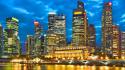 Cityscapes singapore panorama skyline wallpaper