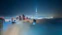 Landscapes cityscapes night fog mist dubai cities uae wallpaper