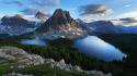 Mountains landscapes nature canada lakes mount assiniboine wallpaper