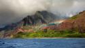 Mountains ocean clouds landscapes nature tropical rainbows wallpaper
