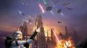 Night futuristic spaceships science fiction artwork battlefront wallpaper