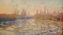 Paintings ice rivers seine claude monet impressionism wallpaper