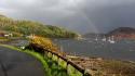 Rainbows scotland roads overcast lakes hdr photography wallpaper