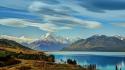 Snow trees forests new zealand lakes skies wallpaper