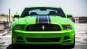 Green cars ford mustang black stripe muscle car wallpaper
