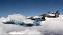 Aircraft f-16 fighting falcon aviation air skies wallpaper