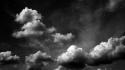 Clouds grayscale wallpaper