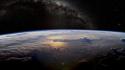 Clouds stars earth atmosphere wallpaper