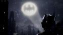 Gotham city batman returns night sky bat signal wallpaper