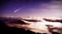 Mountains clouds landscapes nature stars comet wallpaper