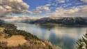 Mountains landscapes nature forests roads columbia river wallpaper