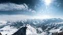 Mountains landscapes nature snow sunlight french alps wallpaper