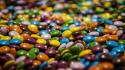 Multicolor food candy depth of field smarties wallpaper
