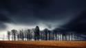 Sunset landscapes nature trees night dark clouds wallpaper