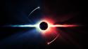 Blue outer space red planets science fiction wallpaper