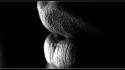Close-up black and white lips wallpaper
