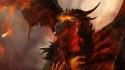 Dragons fire lava fantasy art digital artwork wallpaper