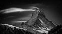 Mountains grayscale wallpaper