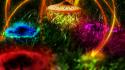 Multicolor mushrooms plants psychedelic digital art photomanipulation shrooms wallpaper