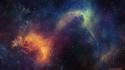 Outer space multicolor wallpaper
