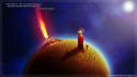 Planets roses little prince wallpaper