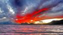 Water sunset ocean clouds landscapes nature red skies wallpaper