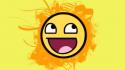 Yellow funny smiley face smiling awesome wallpaper