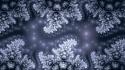Blue fractals frost digital art raw wallpaper