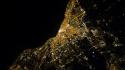 City lights nighttime cleveland satellite image wallpaper