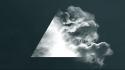 Clouds smoke artwork triangles wallpaper