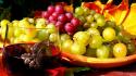 Grapes wine autumn leaves wallpaper
