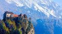 Mountains landscapes houses europe slovenia nationalpark triglav wallpaper