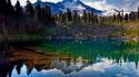 Mountains landscapes nature trees reflections wallpaper