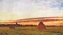 Paintings fields claude monet haystack impressionism wallpaper