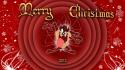 Red christmas looney tunes tazmanian devil wallpaper