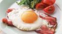 Eggs food bacon breakfast tomatoes wallpaper