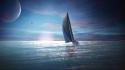 Fantasy art sailboats seascapes wallpaper