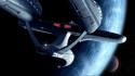 Outer space star trek spaceships enterprise wallpaper