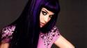 Purple hair bangs juice eyelashes lip gloss wallpaper