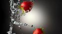 Water drops strawberries slow motion wallpaper