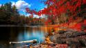 Landscapes nature red lakes wallpaper