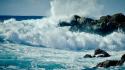 Ocean nature waves rocks wallpaper